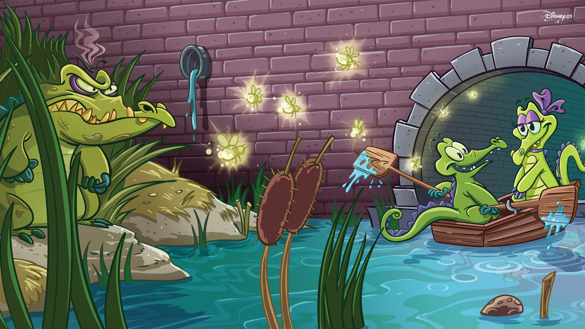 鳄鱼爱洗澡(鳄鱼爱冲凉),手游,可爱,鳄鱼,卡通,高清壁纸,桌面图片