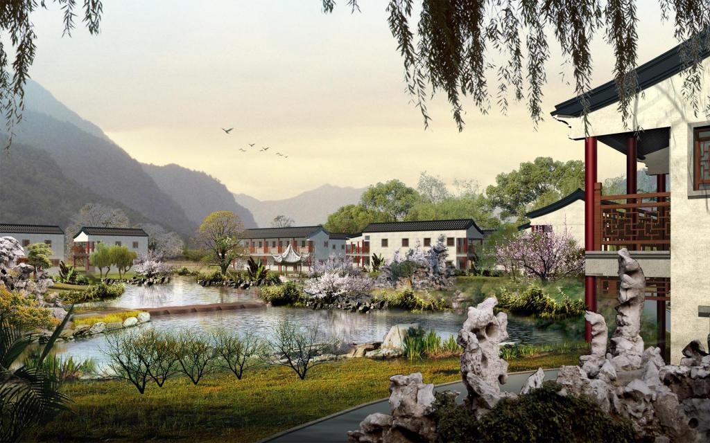3D风光建筑园林效果