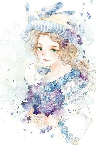 小清新可爱女孩插画