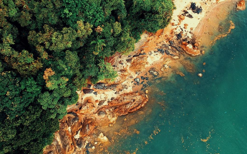 唯美航拍岛屿海岸