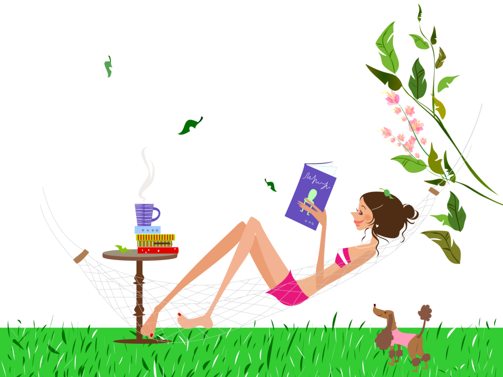 矢量时尚女孩小清新插画