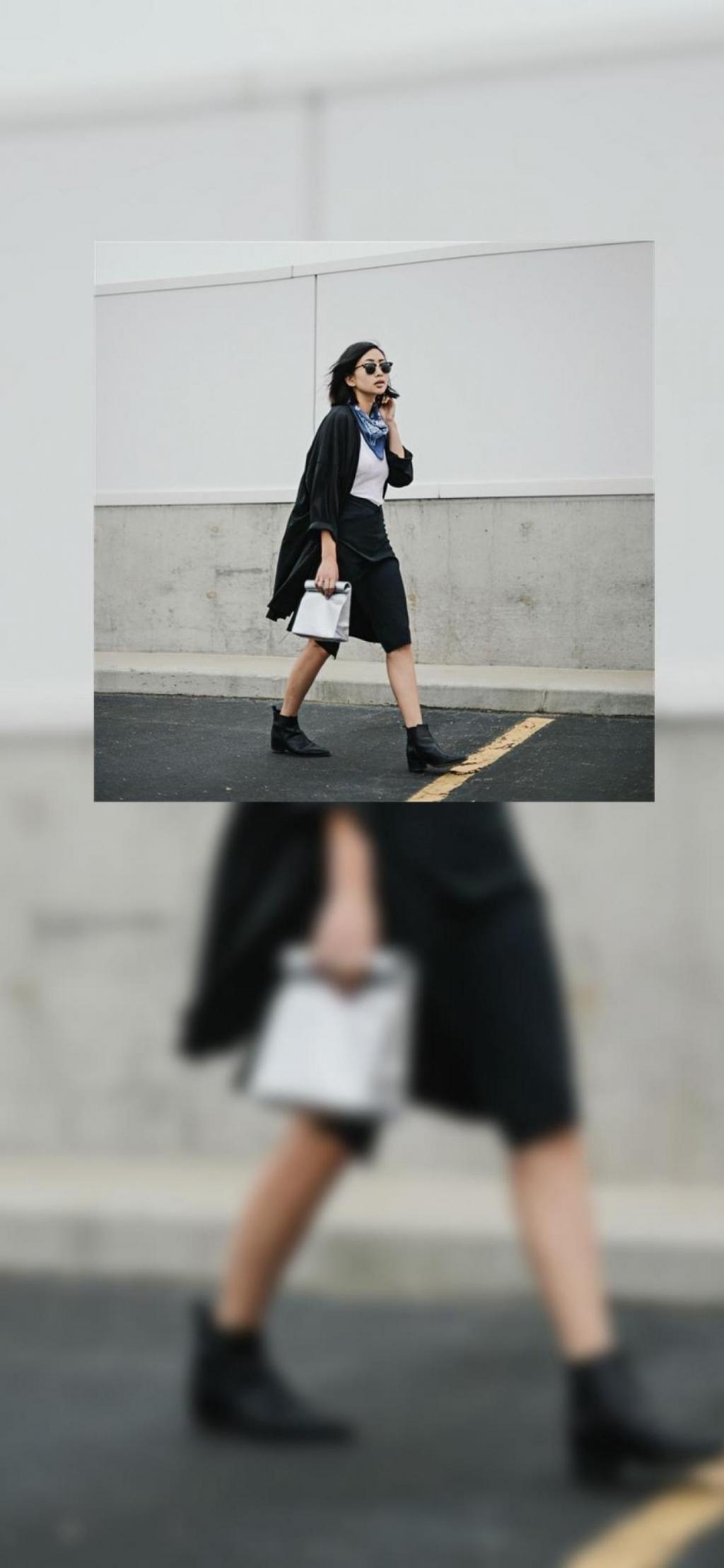 个性街拍的美女