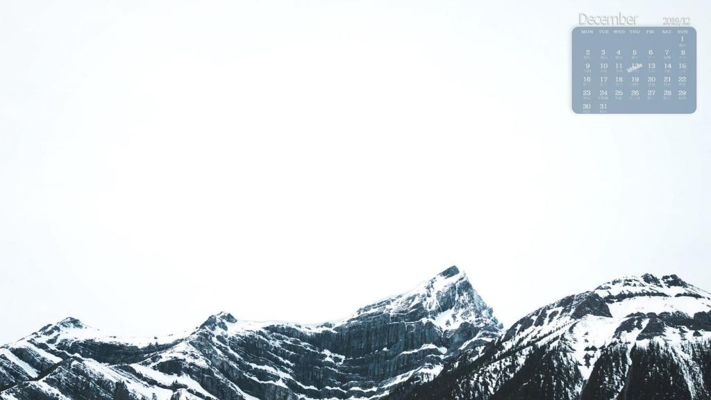 2019年12月冬日里的意境日历