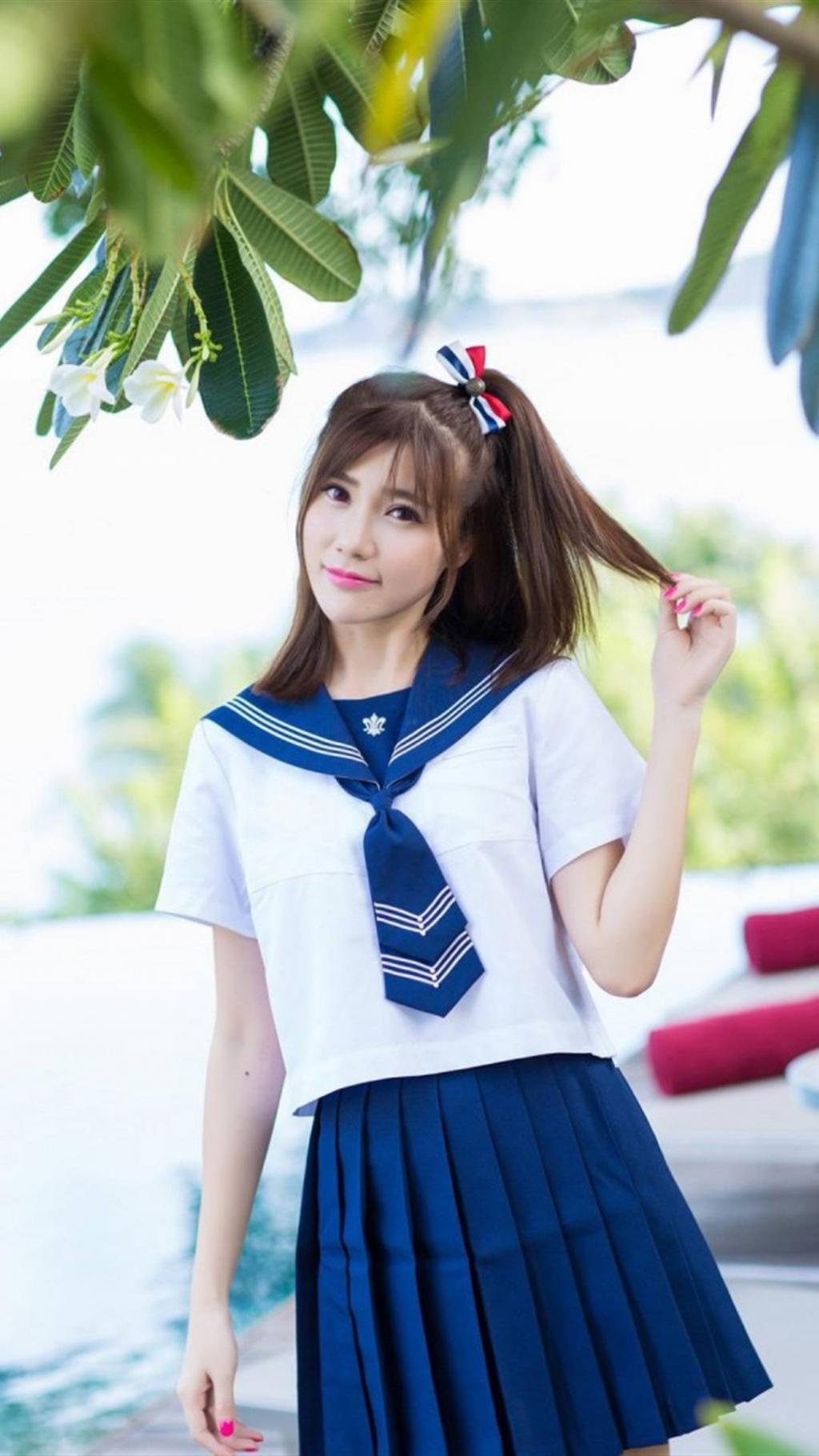 清爽校服美女写真