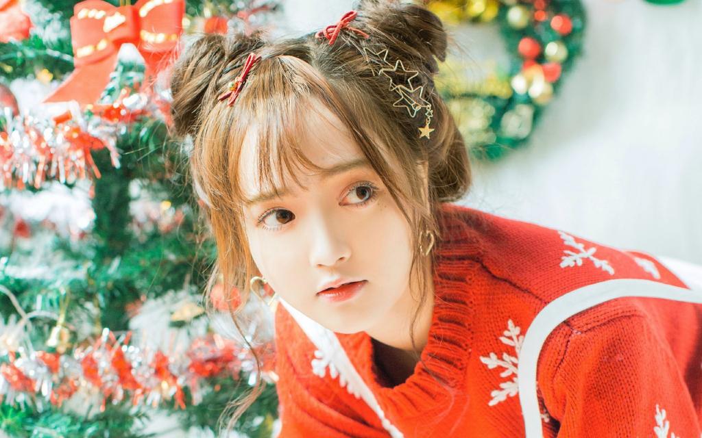 甜美圣诞少女