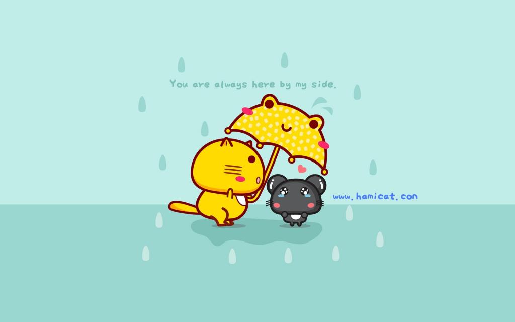 哈咪猫和咪蒂创意插画