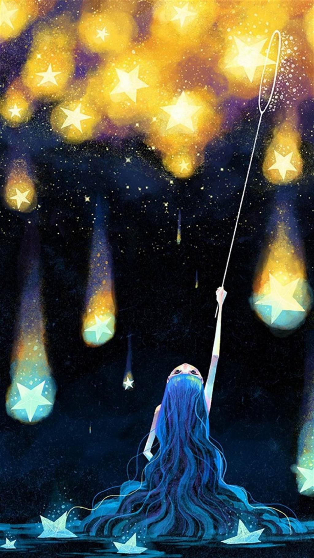 唯美手绘星空插画