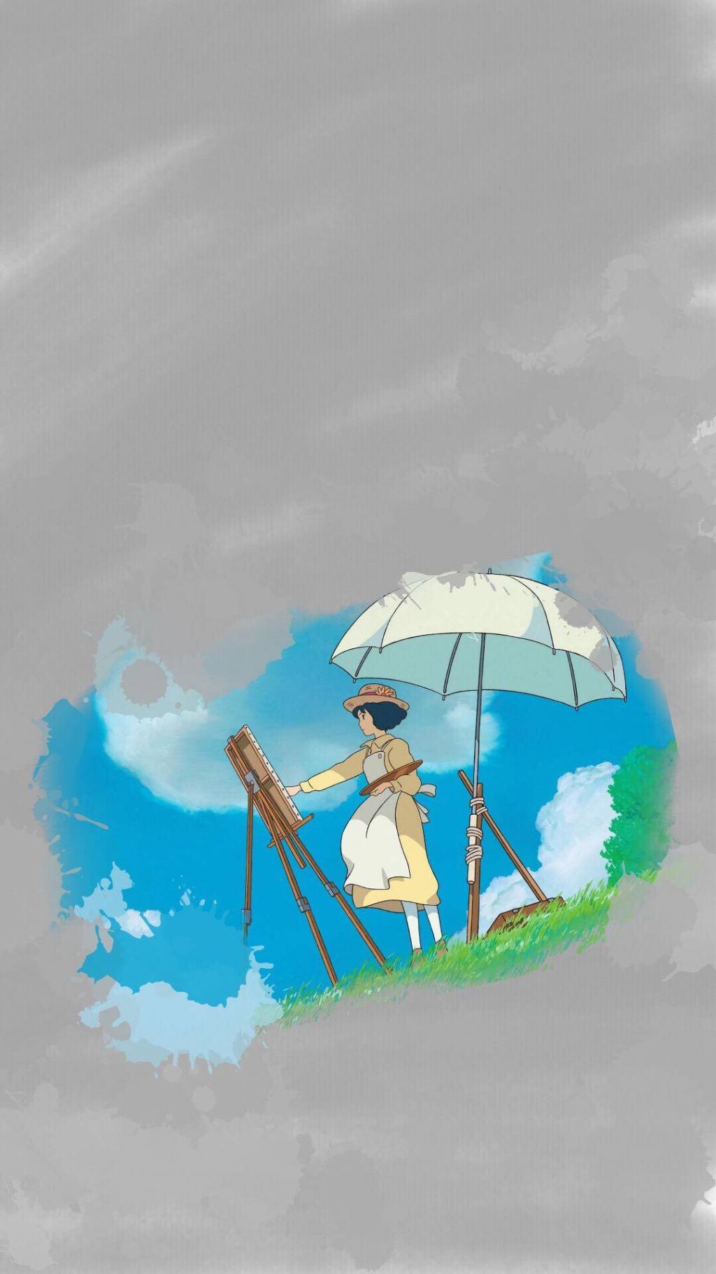 宫崎骏动漫灰色背景图片
