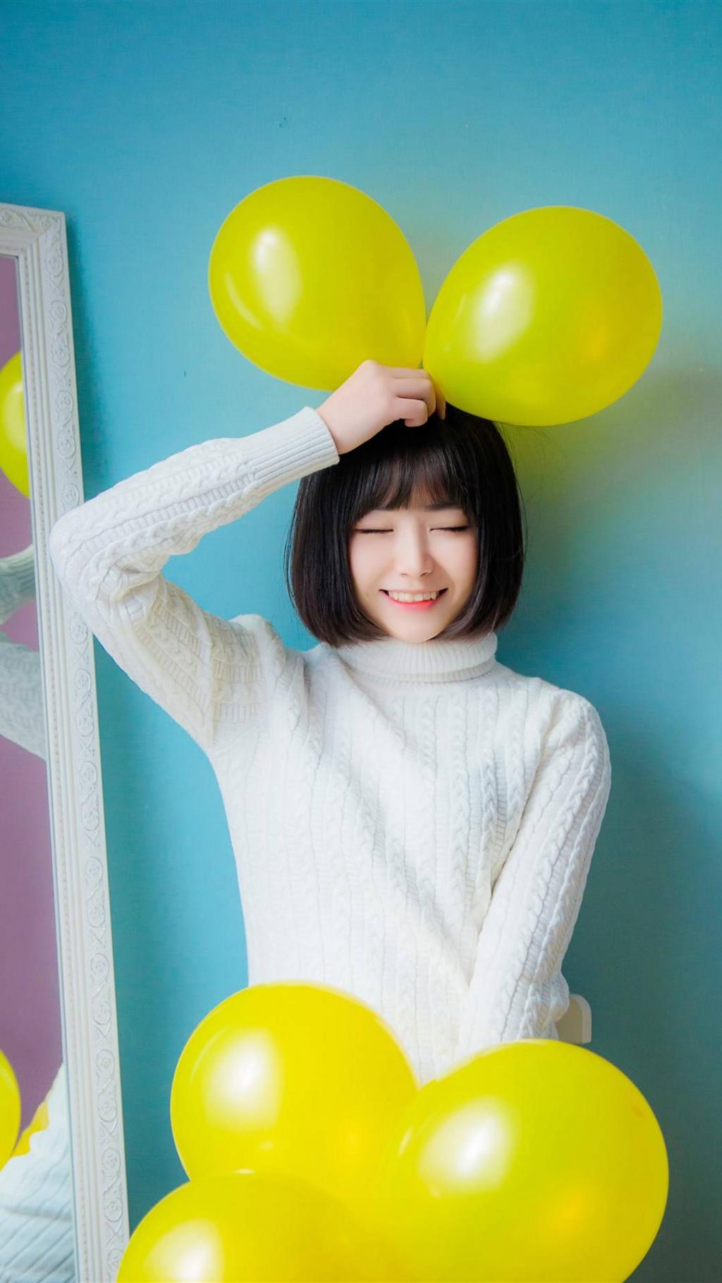 清纯美女气球写真