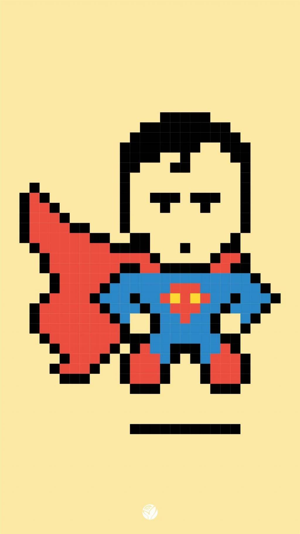 马赛克卡通超级英雄