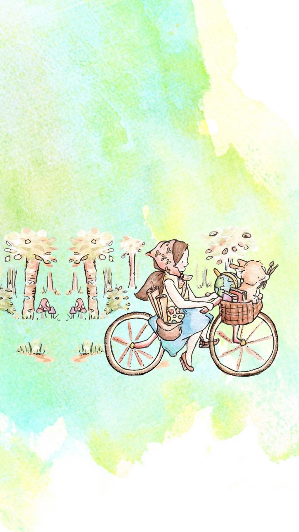 梦幻水彩小兔子