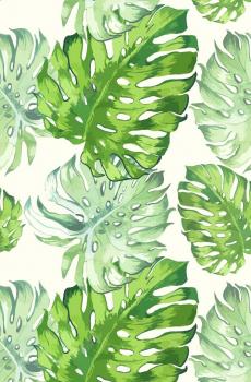 唯美白色背景花草图案-8