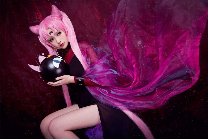 长腿性感美女cosplay黑暗小姐妩媚写真