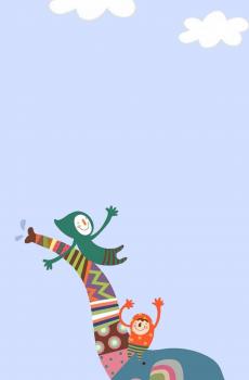 可爱卡通大象背景-1