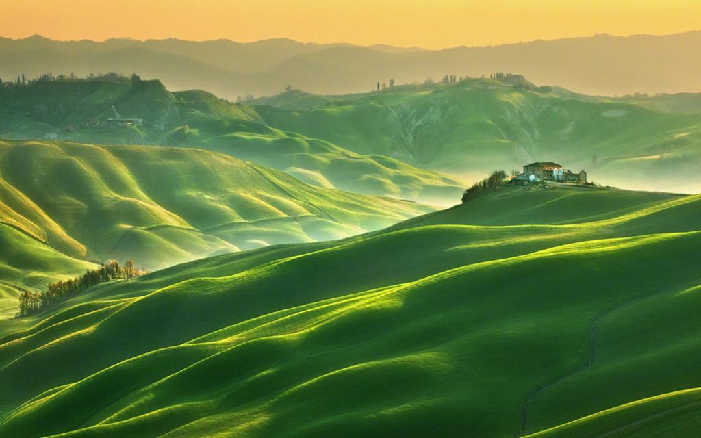 绿色山丘唯美风景
