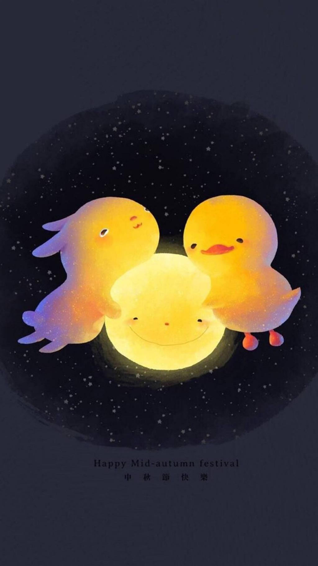 温馨中秋卡通插画