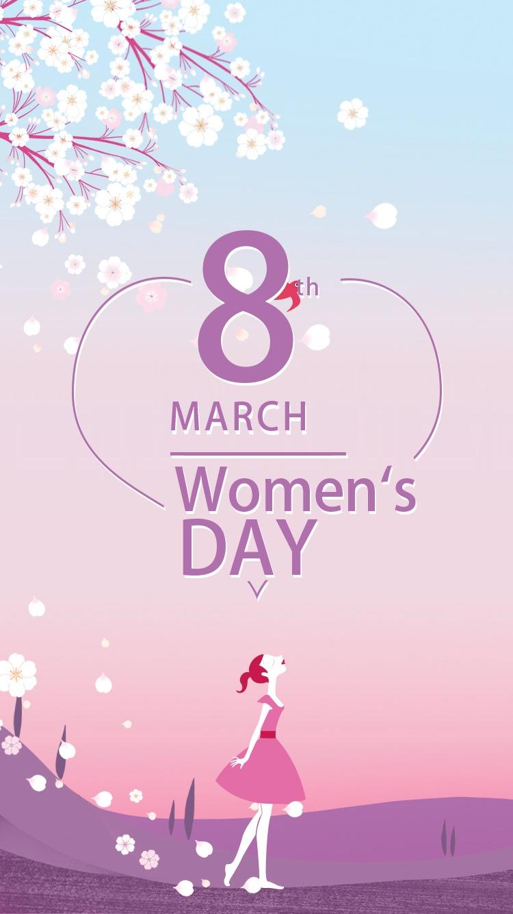 女王节清新唯美插画