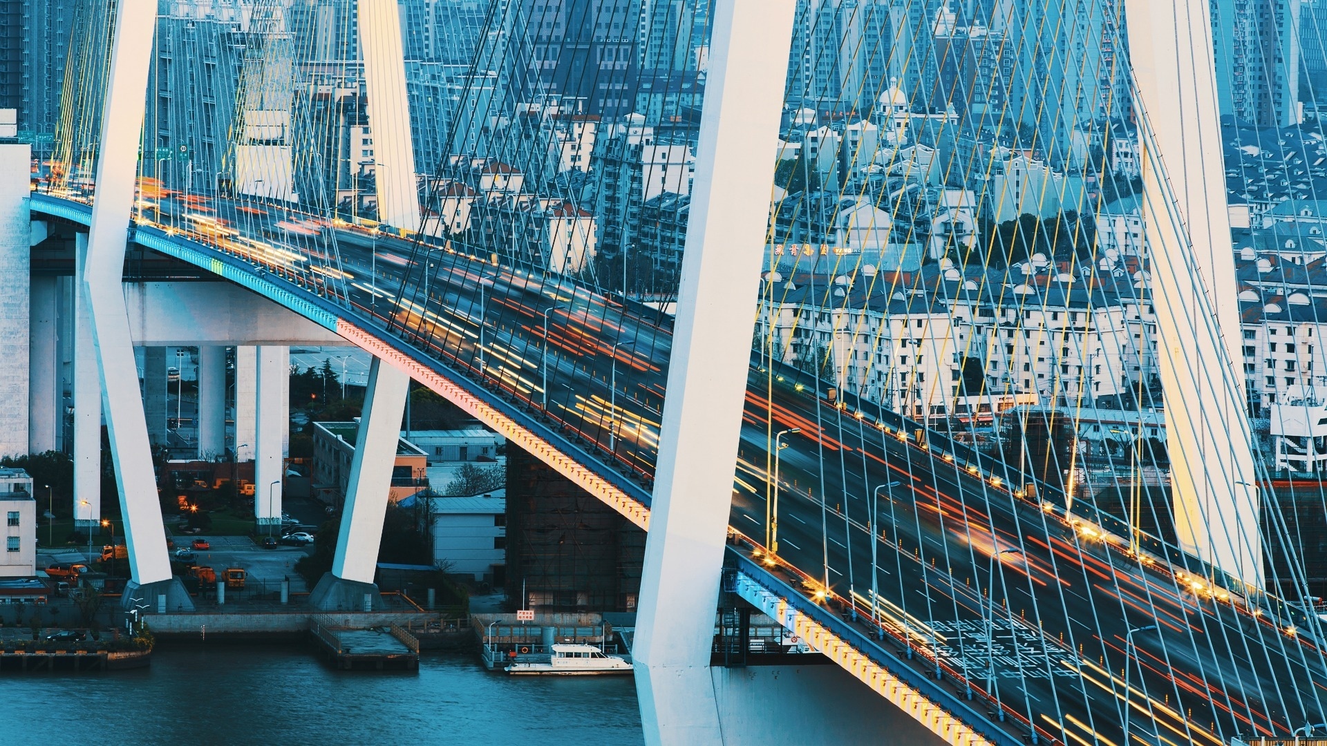 上海宏伟的南浦大桥,高清图片,电脑桌面-壁纸族