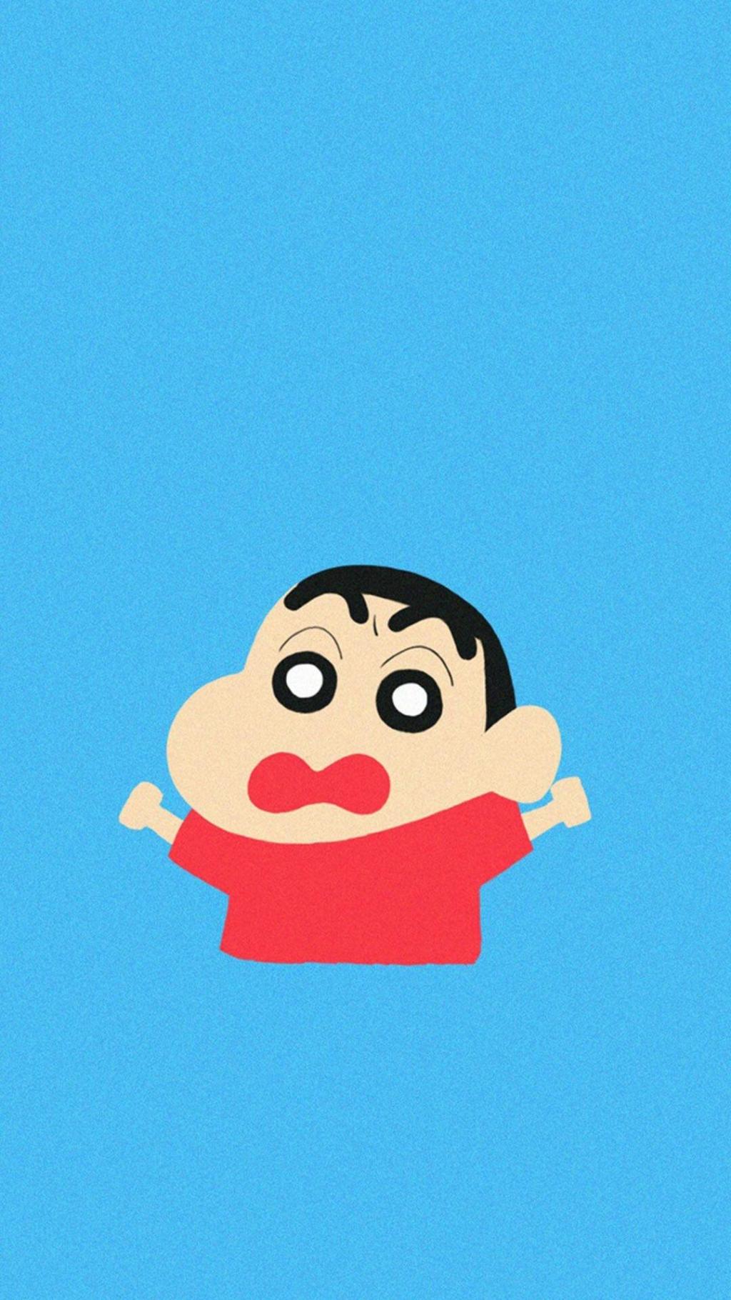 蜡笔小新蓝色背景