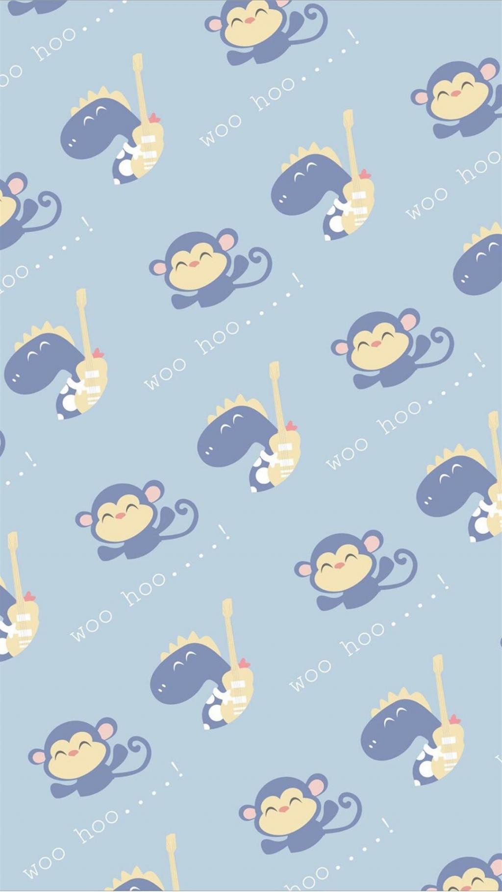 可爱卡通平铺手机壁纸下载