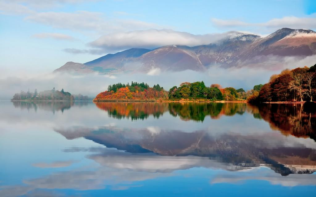 秋水长天河岸唯美风景壁纸