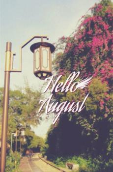 创意你好八月风景