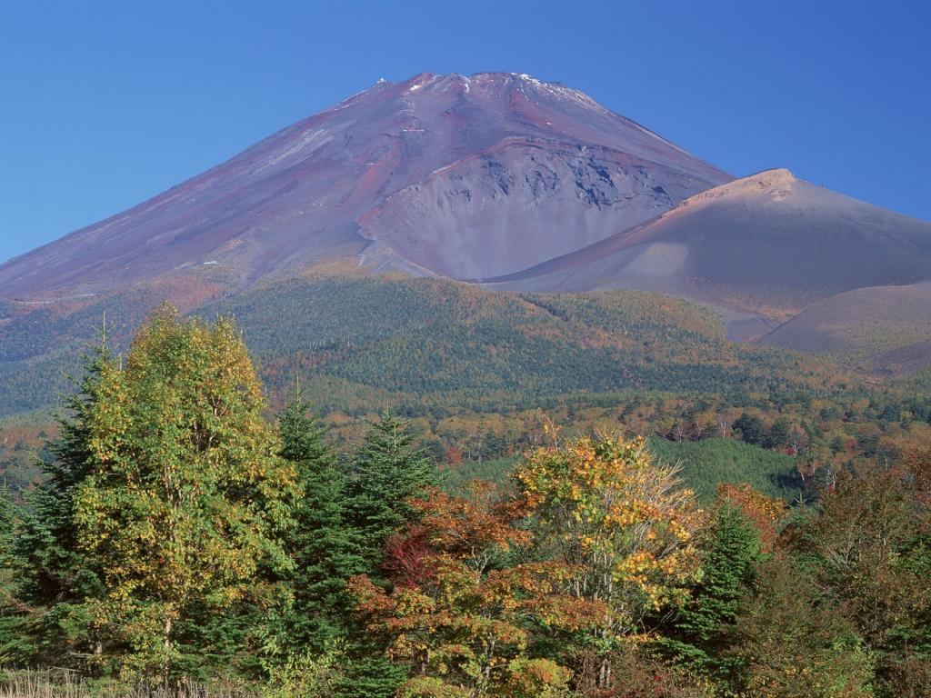 富士山红霞风景