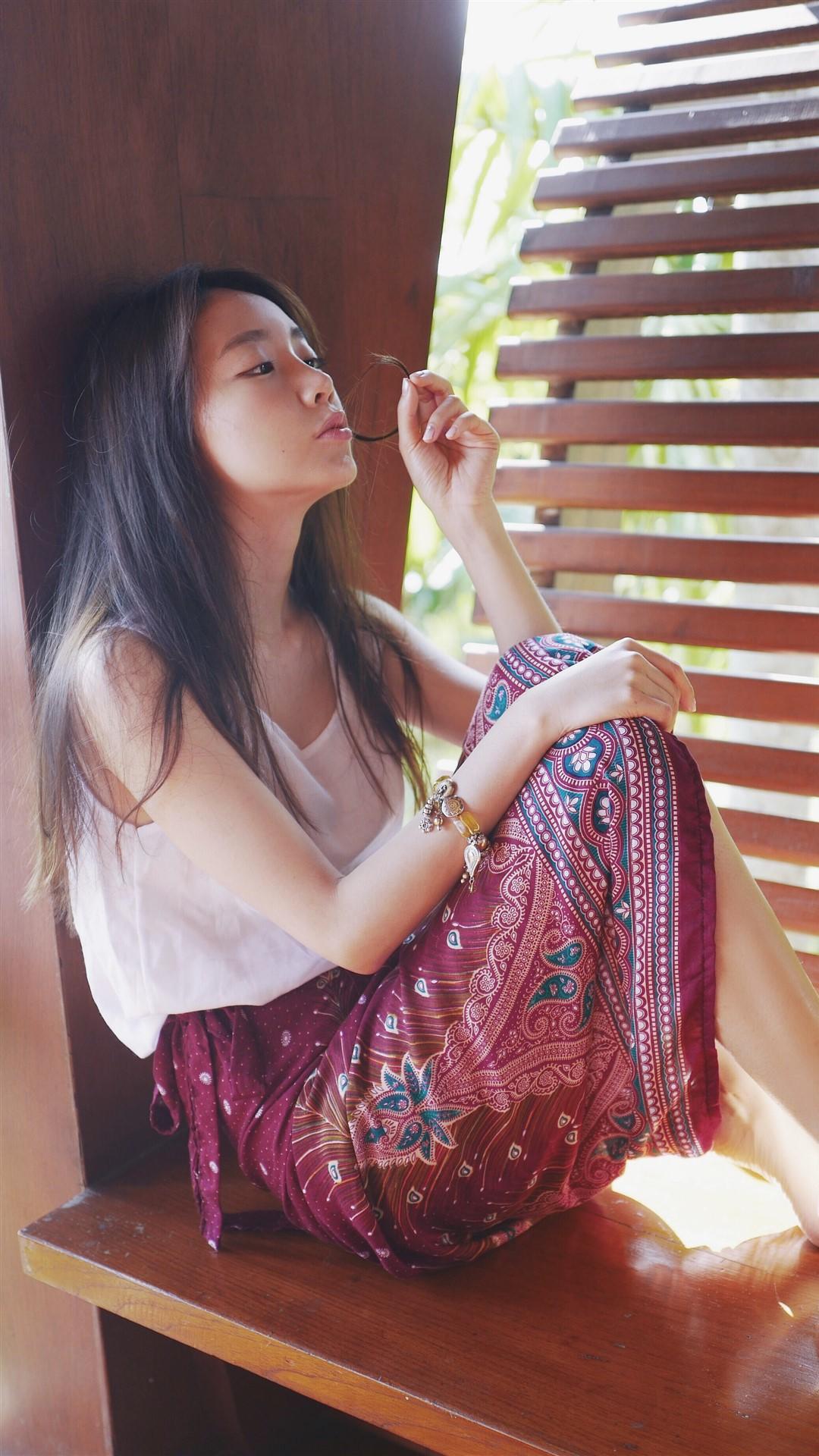 甜美美女王萌黎写真手机壁纸