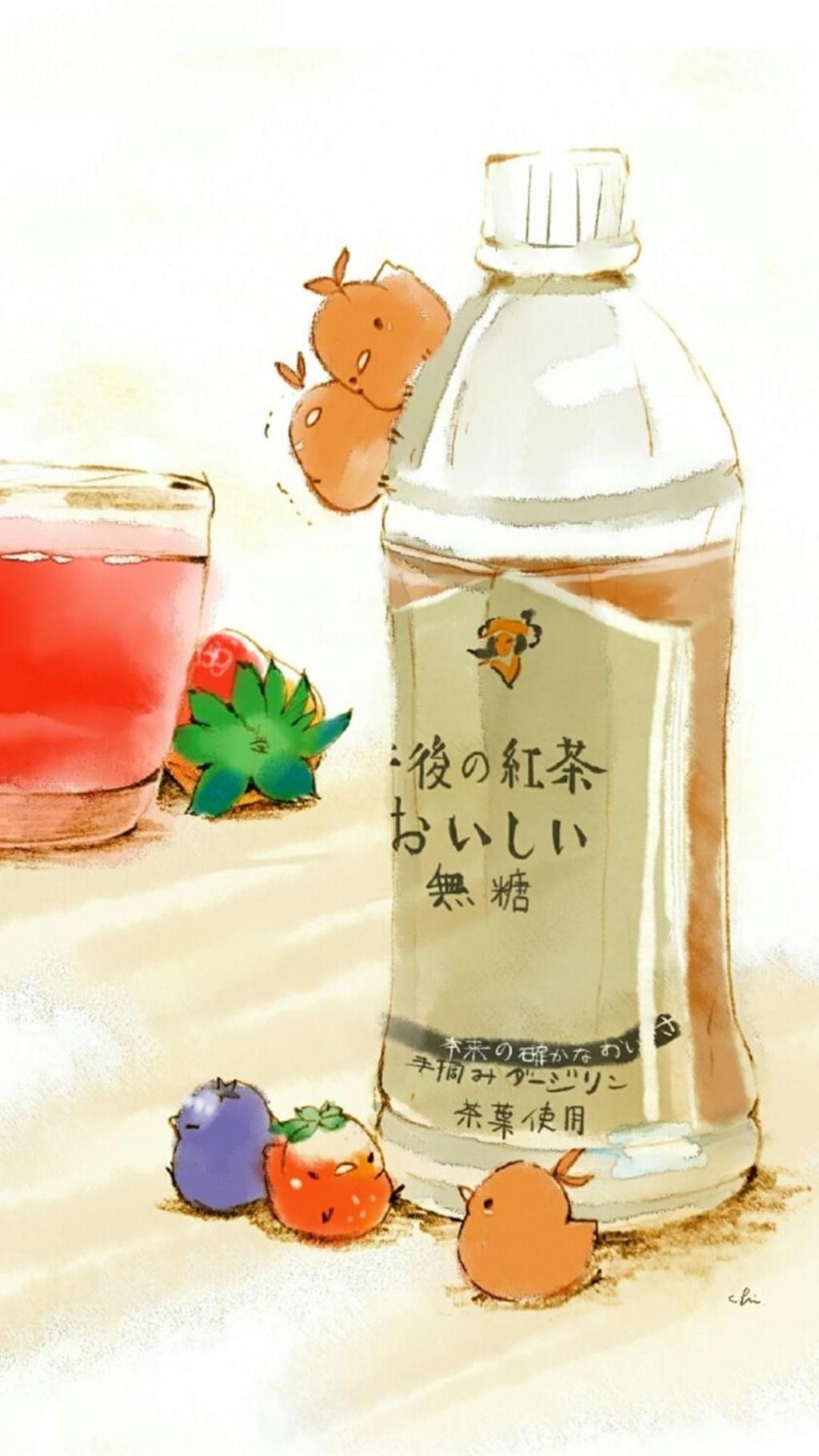 清凉冰淇淋与小鸡崽插画