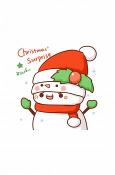 圣诞节长草颜团子可爱插画-1