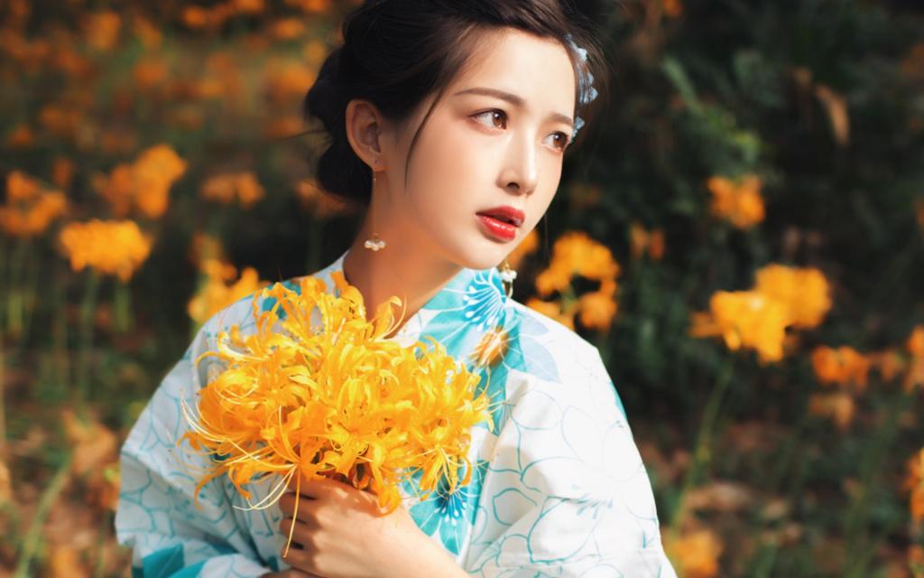 清新和服美女户外写真