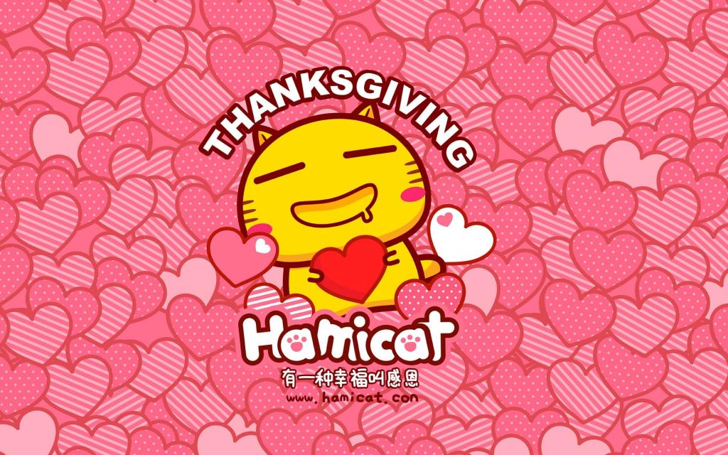 哈咪猫感恩文字卡通
