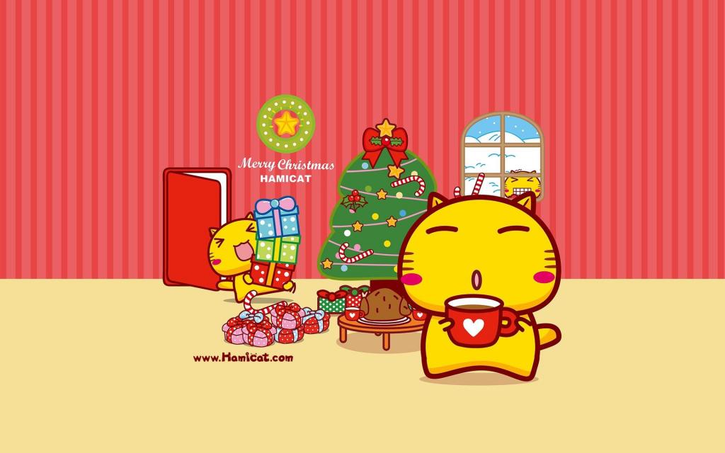 哈咪猫圣诞节祝福图片
