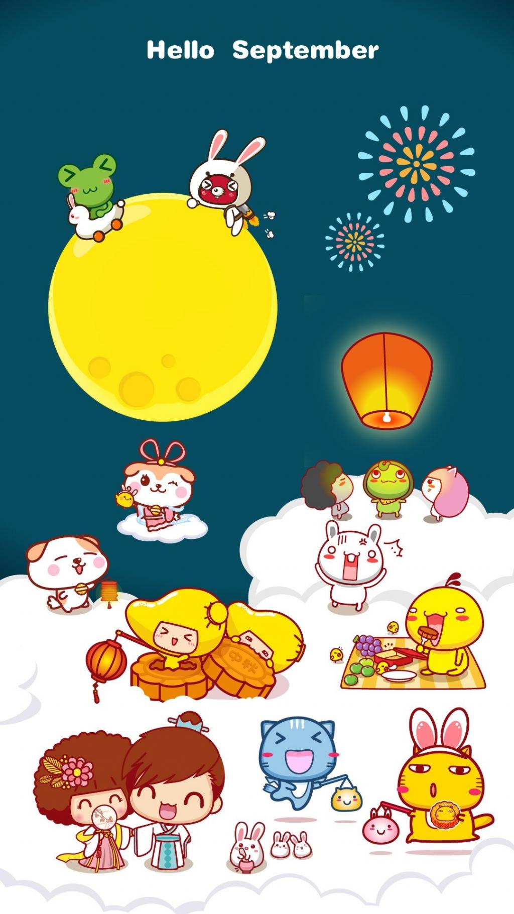 中秋节超萌可爱动漫卡通