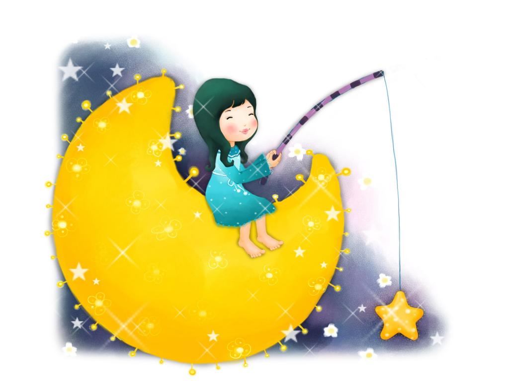 小女孩的卡通梦幻童年