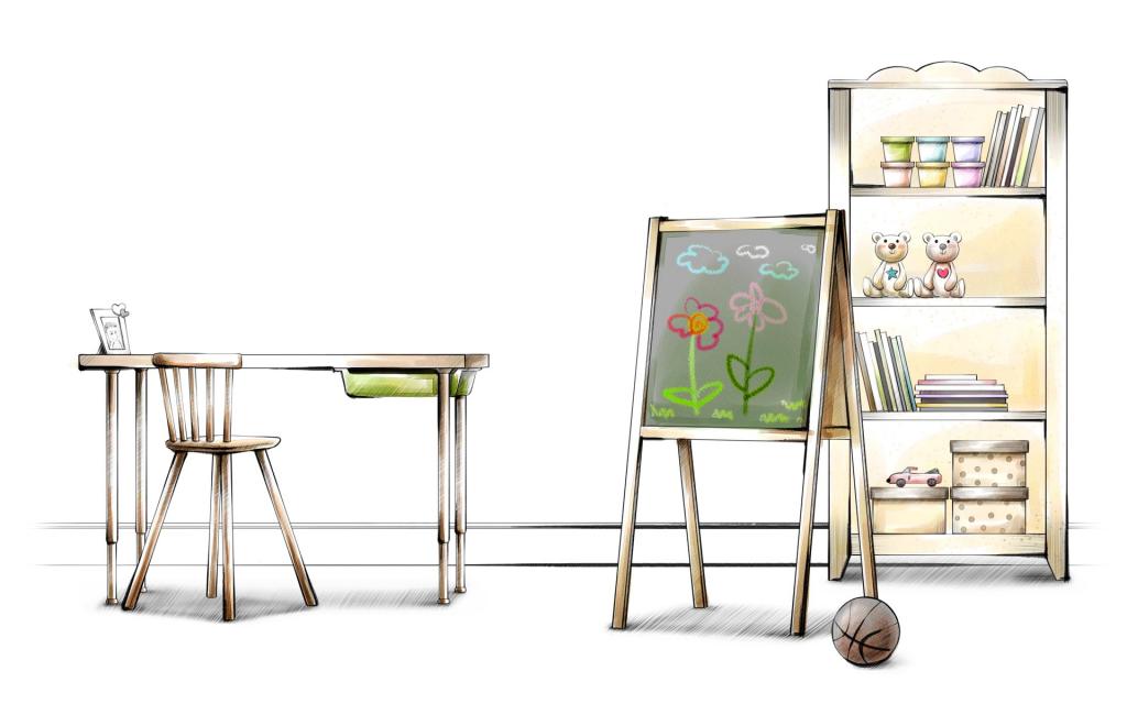 好看的手绘室内家居