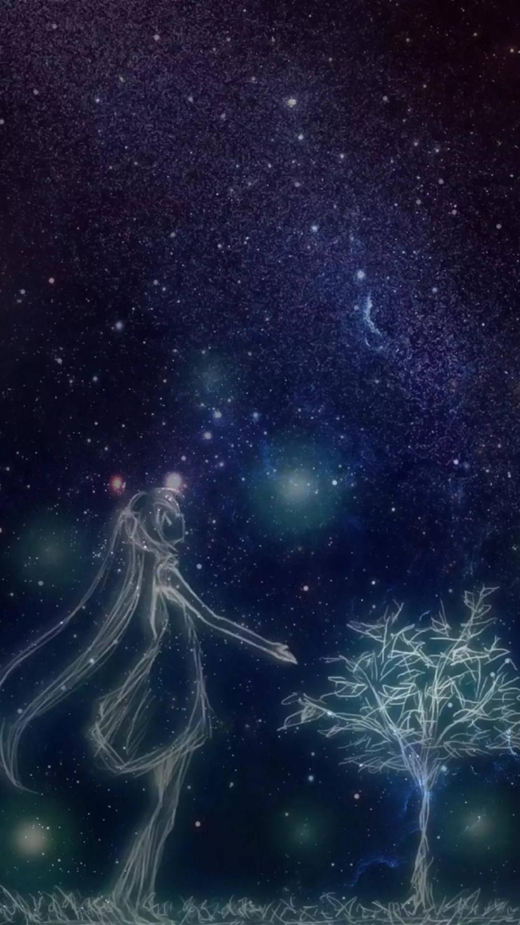 唯美手绘星空插画