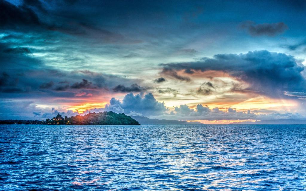 遇见优美的蓝色大海