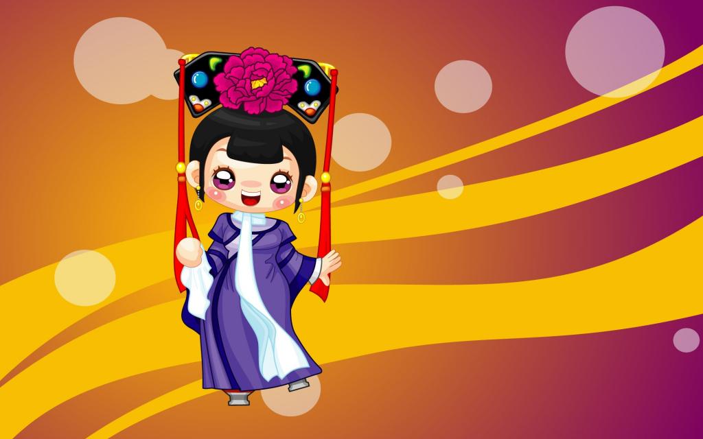 古装矢量卡通儿童