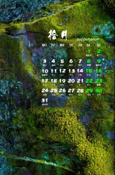清新绿色10月日历-4