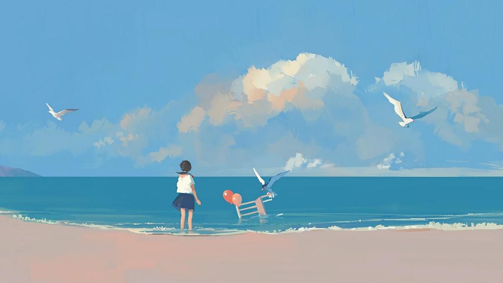 暖心治愈系的唯美动漫手绘插画