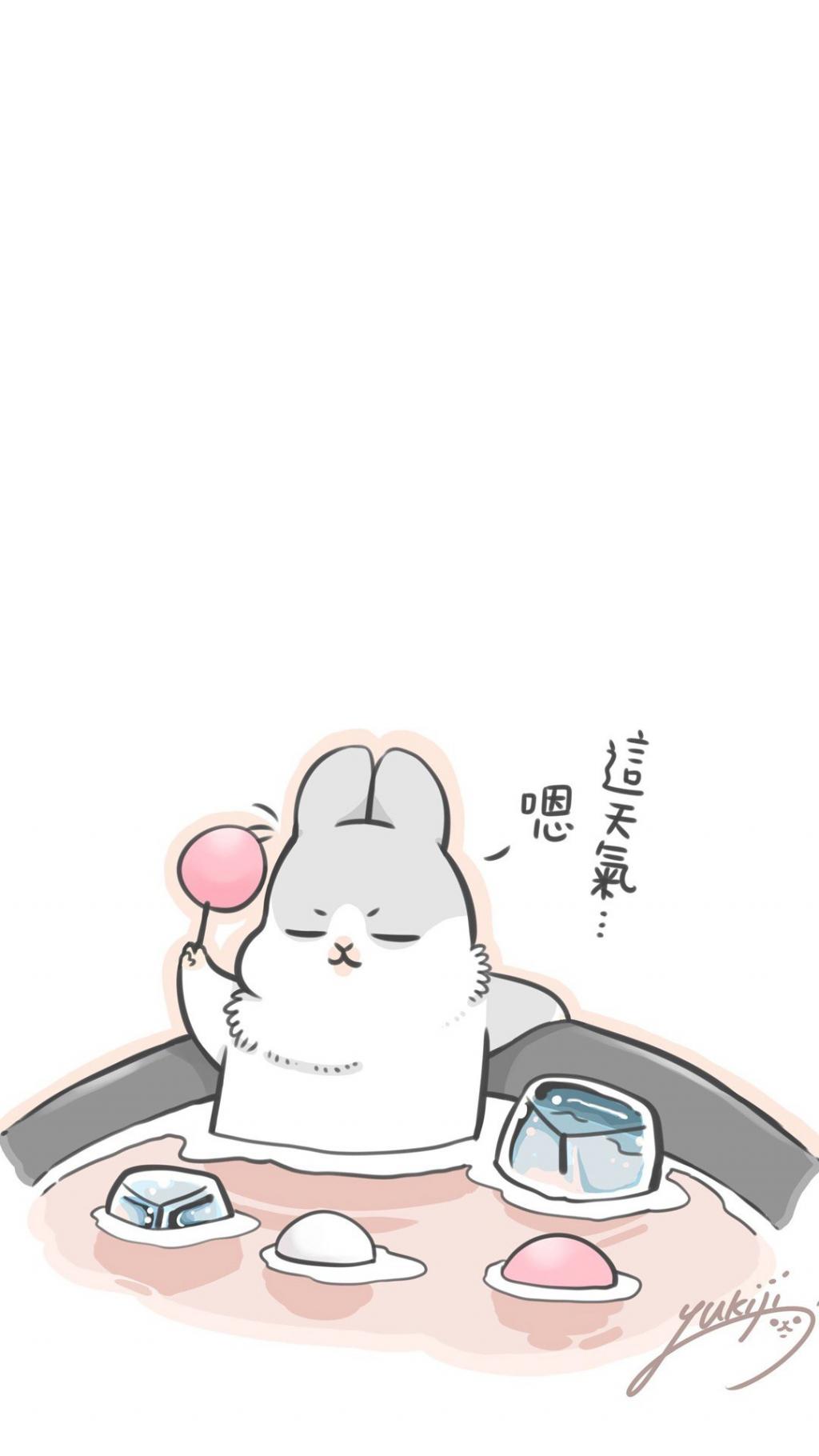 可爱兔子生活日常插画