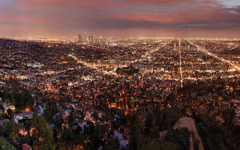 天使之城洛杉矶城市夜景