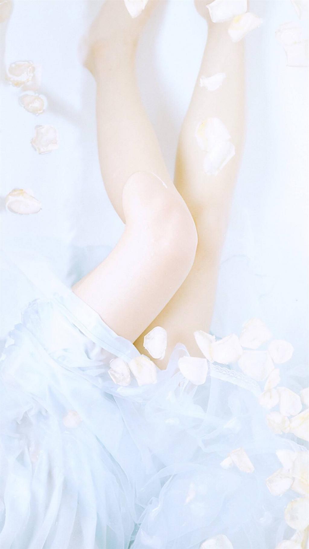 淡蓝系少女锁屏