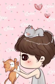 萌萌的Q版鹿晗插画-4