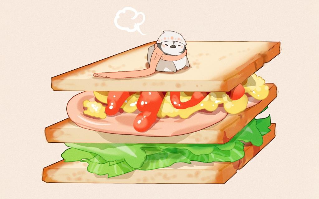 萌系动物可爱治愈手绘