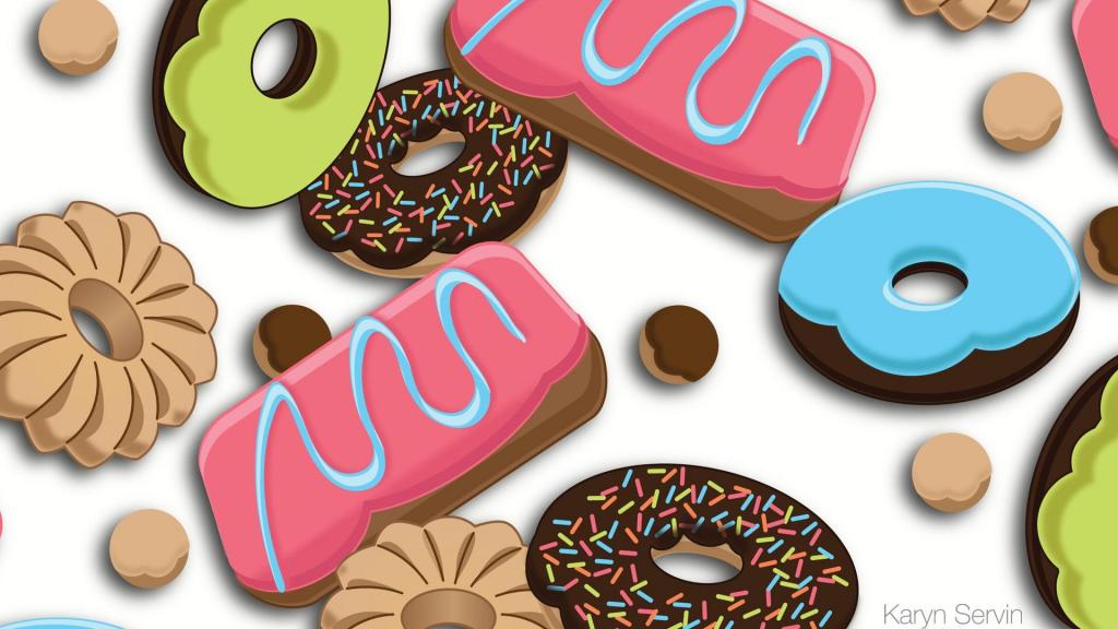 可爱的甜点糖果花纹背景