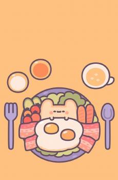 卡通可爱食品Q版手绘插画-0