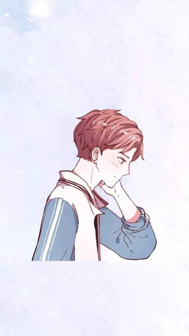 卡通一左一右唯美七夕情侣插画