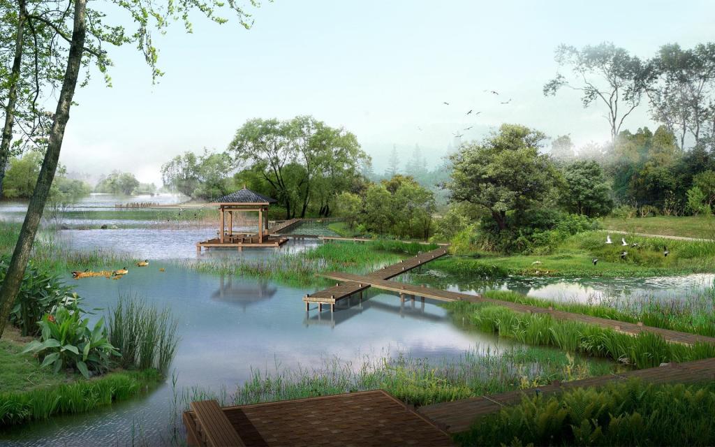 3D风光建筑园林效果